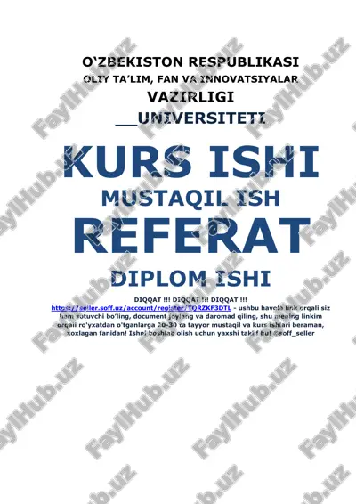 kimyo sanoatining xozirgi holati va ularni rivojlantirish istiqbollari. — DOCX