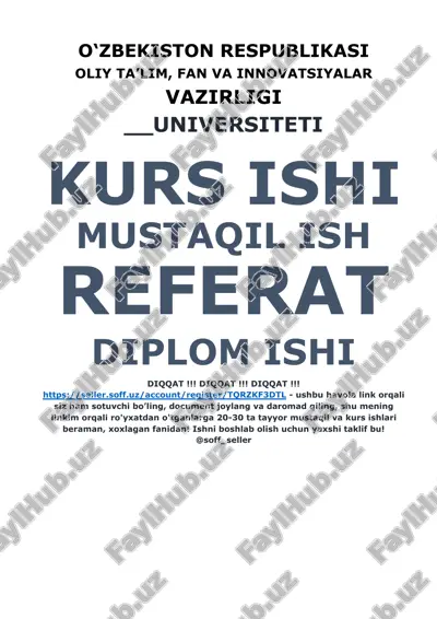 sanoat korxonalarida shartnomaviy munosabatlarni tashkil etish — DOCX
