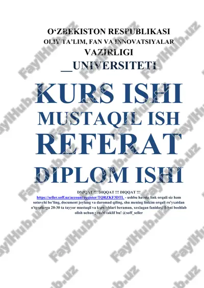 farg’ona aholi ishsizligi — DOCX