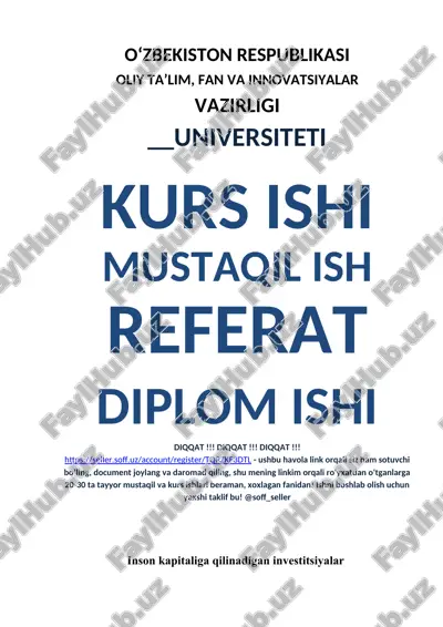 investitsion inson kapitali iqtisodiyoti — DOCX
