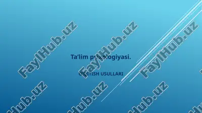 ta’lim psixologiyasi — PPTX