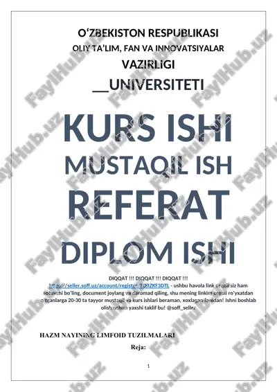 hazm nayining limfoid tuzilmalari — DOCX