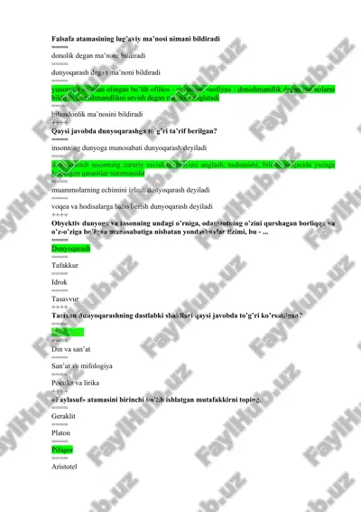 falsafa atamasining lug’aviy ma’nosi — DOCX