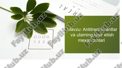 antitranspirantlar va ularning tasir etish mexanizmlari — PPTX