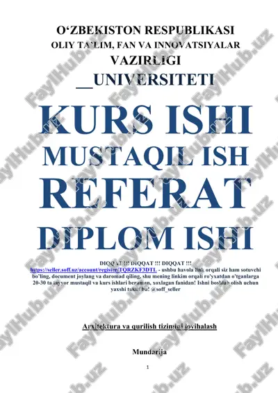 arxitektura va qurilish tizimini loyihalash — DOCX