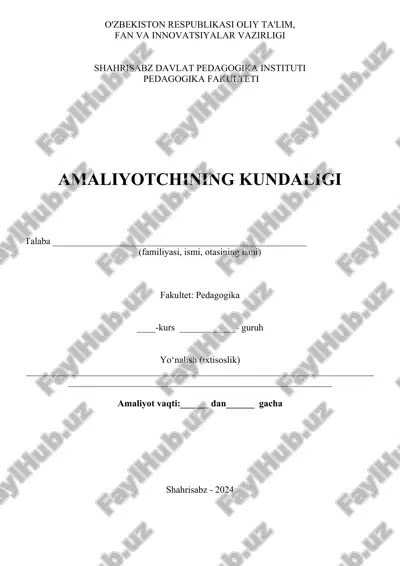 shahrisabz davlat pedagogika instituti — DOCX