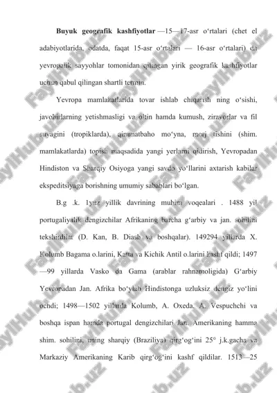buyuk geografik kashfiyotlar — DOCX
