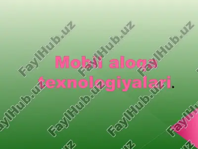 mobil qurilmalarning rivojlanish tarixi — PPT