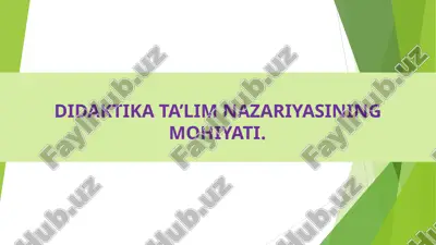 didaktika ta’lim nazariyasi — PPT
