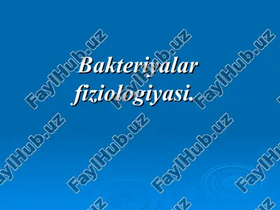 bakteriyalar fiziologiyasi — PPT