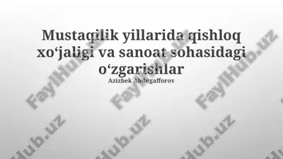 to‘qimachilik sanoati — PPTX
