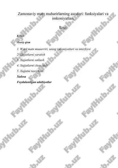 word matn muharriri — DOCX