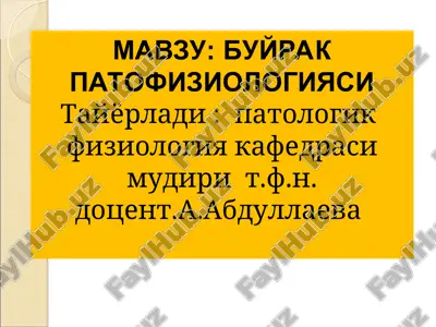 buyrak patofiziologiyasi — PPT