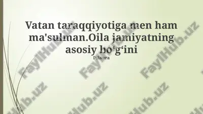 vatan taraqqiyotiga men ham ma'sulman — PPTX