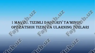 tizimli dasturiy ta'minot — PPTX