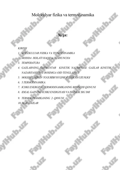 molekulyar fizika va termodinamika — ZIP