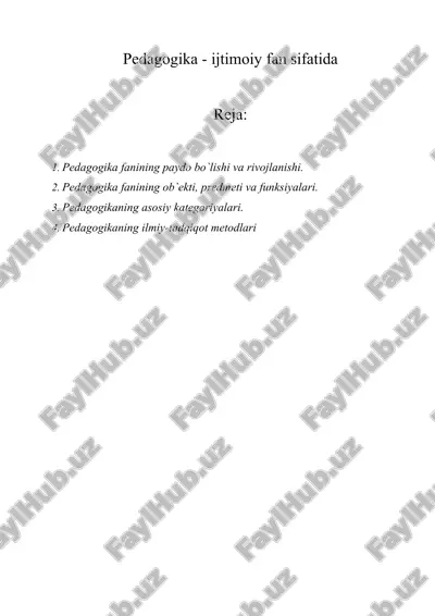 pedagogika ijtimoiy fan sifatida — ZIP