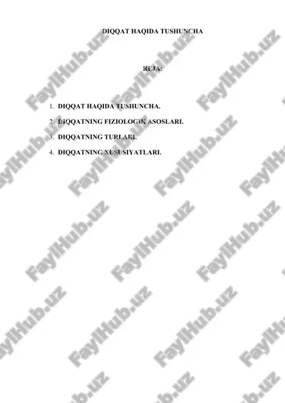diqqat haqida tushuncha — DOCX