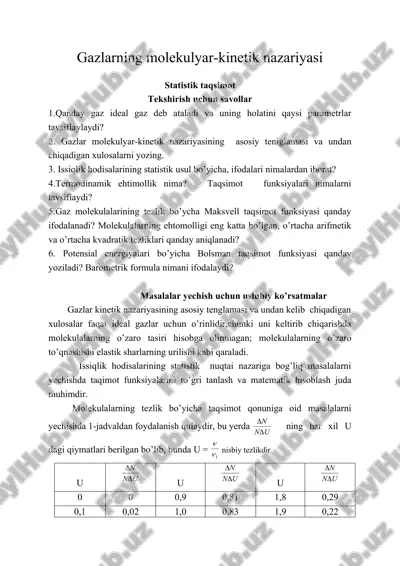 gazlarning molekulyar-kinetik nazariyasi — ZIP