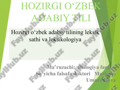 hozirgi oʻzbek adabiy tili — PPT