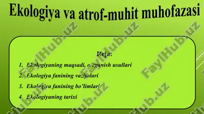 ekologiya va atrof-muhit muhofazasi — ZIP