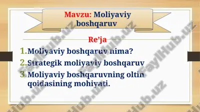 moliyaviy boshqaruv — ZIP