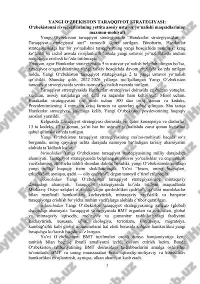 yangi o'zbekiston taraqqiyot strategiyasi — DOC