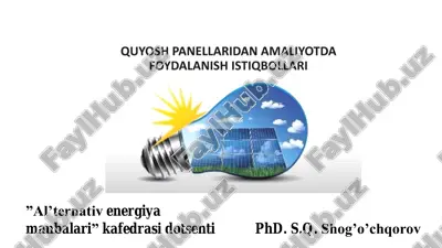 quyosh energiyasi — PDF