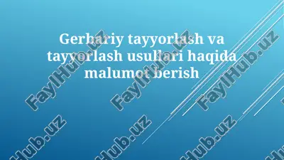 gerbariy tayyorlash usullari — PPTX