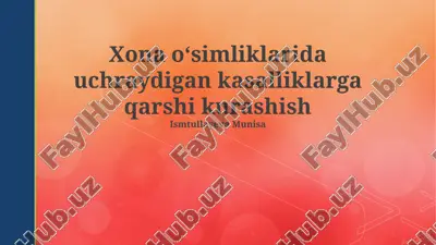 xona o‘simliklarida uchraydigan kasalliklarga qarshi kurashish — PPTX