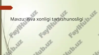 xiva xonligi tarixshunosligi — ZIP