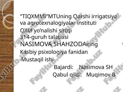boshqaruv psixologiyasi — PPTX
