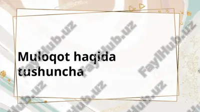 muloqothaqidatushuncha — PPTX