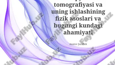 kompyuter tomografiyasi — PPTX