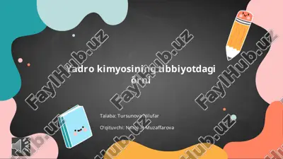 yadro kimyosining tibbiyotdagi oʻrni — PPTX