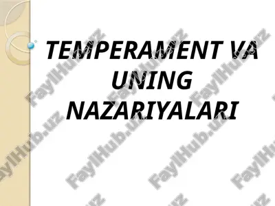 temperament va uning nazariyalari — PPTX