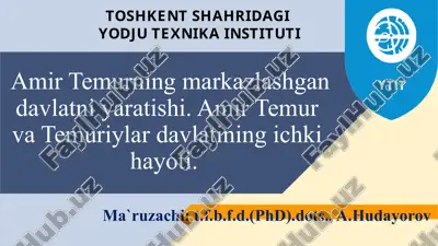 amir temur va temuriylar davlati — PPTX