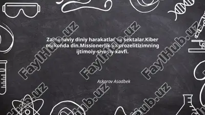 zamonaviy diniy harakatlar va sektalar — PPTX