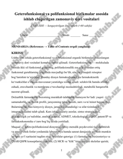 zamonaviy dori vositalari — DOCX