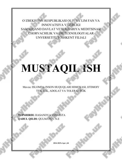 islomda inson huquqlari himoyasi — DOCX