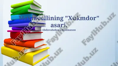 makiavellining “xukmdor” asari — PPTX