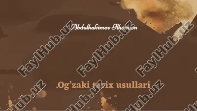 og'zaki tarix usullari — PPTX