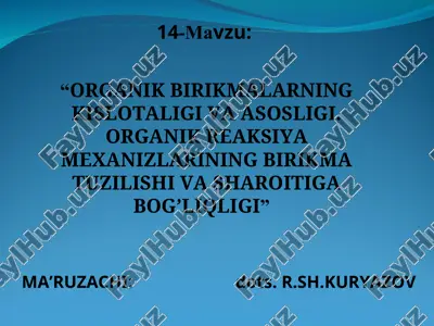 organik birikmalar — PPT