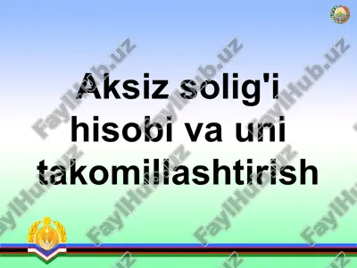 aksiz solig’i — PPTX