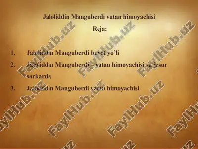 jaloliddin manguberdi-vatan himoyachisi — PPTX