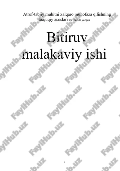 atrof-tabiiy muhitni xalqaro muhofaza qilishning huquqiy asoslari — ZIP