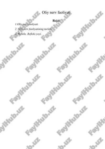 oliy nerv faoliyati — ZIP