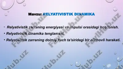 relyativistik dinamika — PPTX
