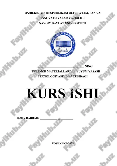 polimer materiallardan buyum yasash texnologiyasi — DOCX
