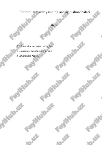 ehtimollar nazariyasining asosiy tushunchalari — ZIP